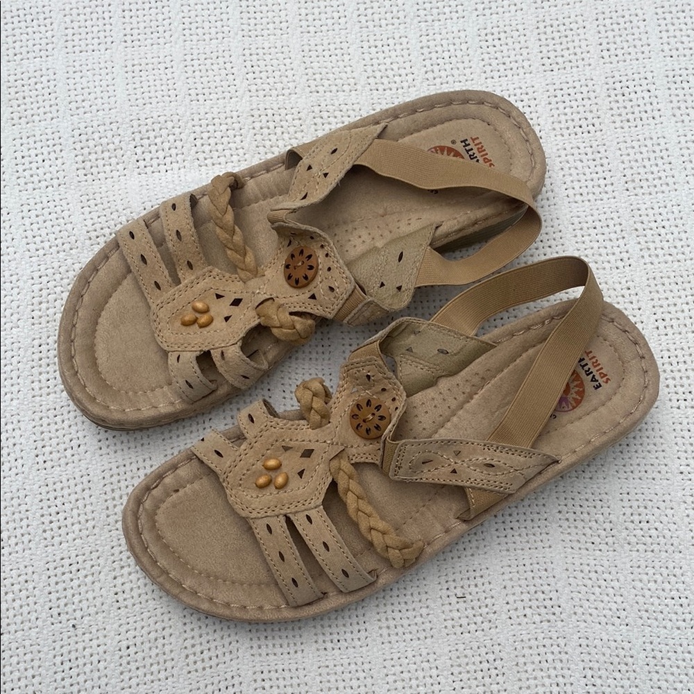 Earth Spirit Suede Sandals with Braided Detail Sz 10 New